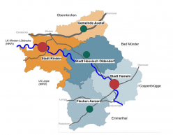 LEADER-Region Westliches Weserbergland - Karte
