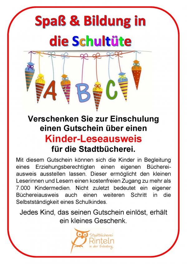 Plakat Gutschein Leseausweis
